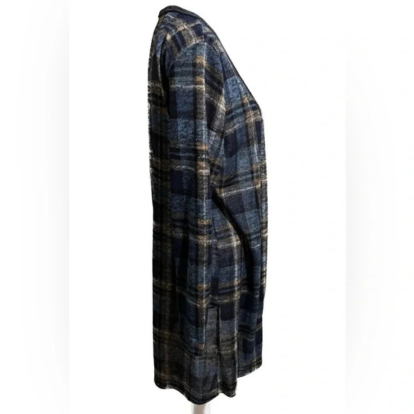 Anthro Comme Toi plaid lightweight open front cardigan small - Picture 2 of 8